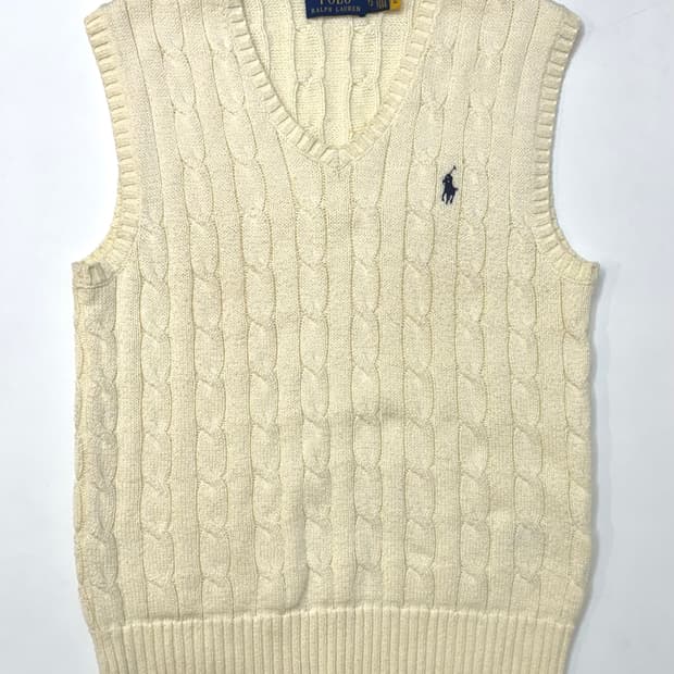 Polo 폴로 랄프로렌 아이보리 케이블 니트 베스트