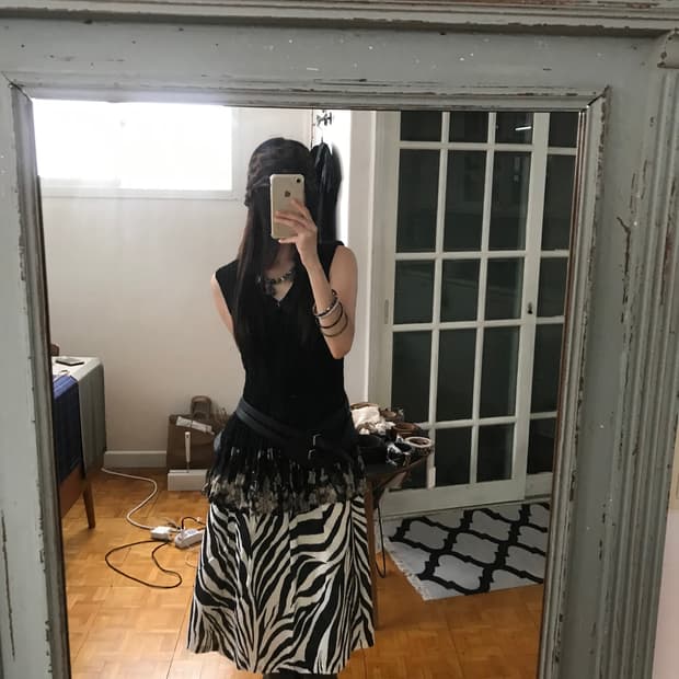 vintage pleats pattern sleeveless