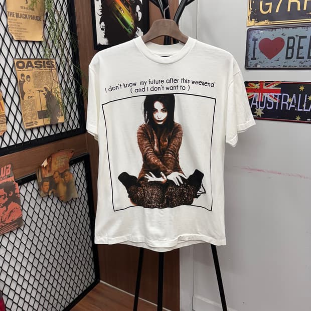 White Bjork Print T-Shirt