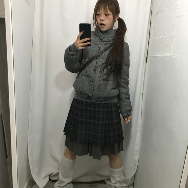 🐰단추 포인트 그레이 패딩 🐰