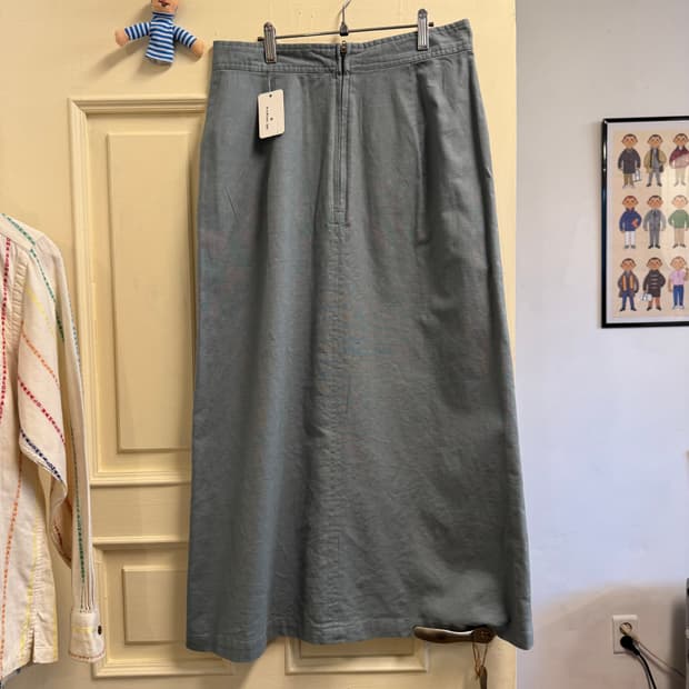 하늘색 린넨 스커트