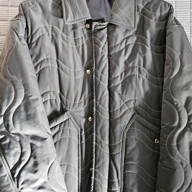 애프터프레이 러드 퀼팅 패디드 자켓 네이비 M