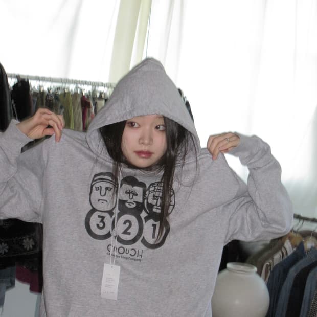 321 그레이 후드티 