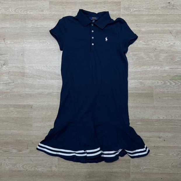 폴로 랄프로렌 걸즈 스몰포니 플레어 반팔 카라 원피스 [