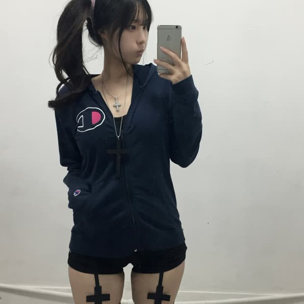 [CHAMPION] 챔피온 y2k 갸루 후드집업