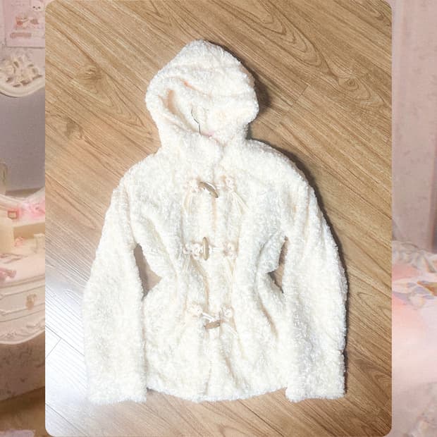 빈티지 퍼 떡코 더플 코트 히메갸루 로걀 라떼 리즈리사깔 헤이세이 모리걸