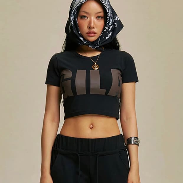 길라 아카이브 반팔 티셔츠 BOLD LOGO CROP TOP