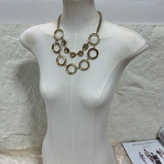 빈티지 오리엔탈 레이어드  쿠바체인 목걸이