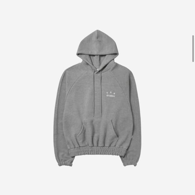 아이앱 스튜디오 헤링본 후드 그레이 화이트 L