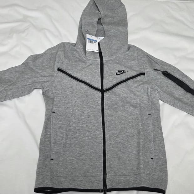 나이키 테크 플리스 후드집업 회색 테크팩m