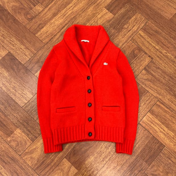 여성용 90 라코스테 숄카라 니트 가디건 