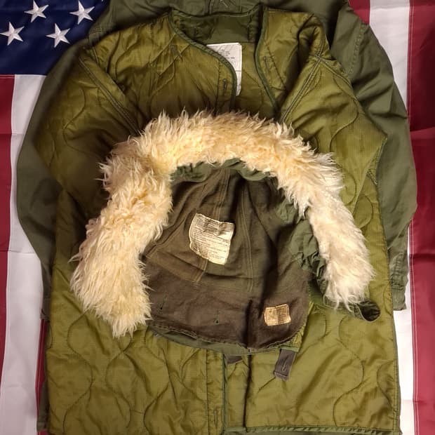 오리지날 미군 M-65 개파카 후드 양털 엑스스몰 사이즈 풀셋트