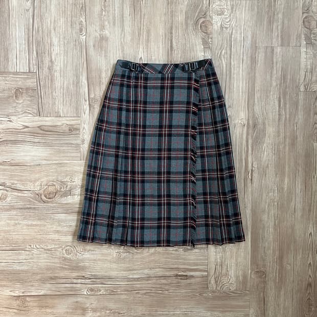 vtg japan 글렌체크 더블 스커트