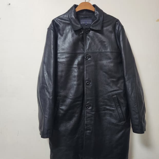 CHEVIGNON 블랙 가죽코트 XL