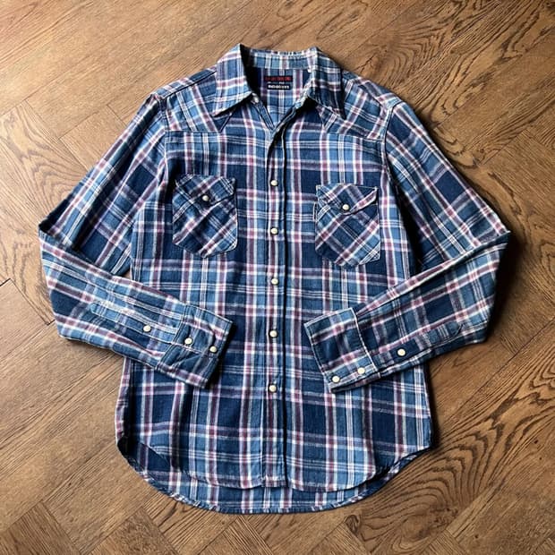 [M]BLUEBLUE 블루블루 인디고 다잉 버튼다운 웨스턴 셔츠