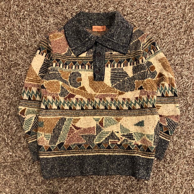 미쏘니 빅카라 멀티컬러 울 니트