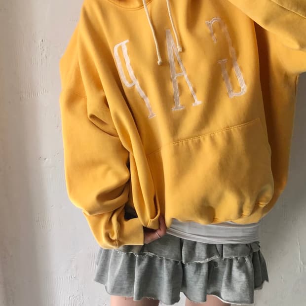 Gap 90‘s 올드 갭 머스타드옐로우컬러 후드티