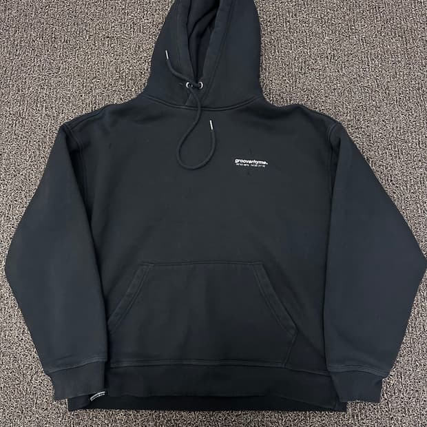 Grooverhyme 그루브라임 기모 후드티 블랙 L