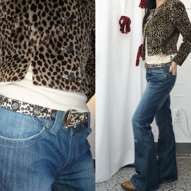 Leopard cropped jacket