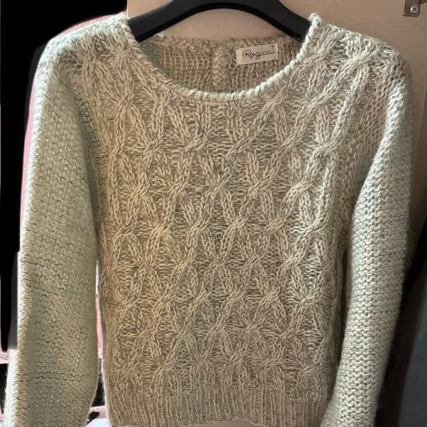 빈티지 민트색 니트