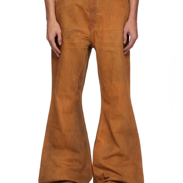 rick owens drkshdw 오렌지 할리우드 볼란 부츠컷 데님 진