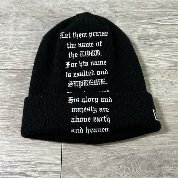 슈프림 뉴에라 Pslam 비니 블랙