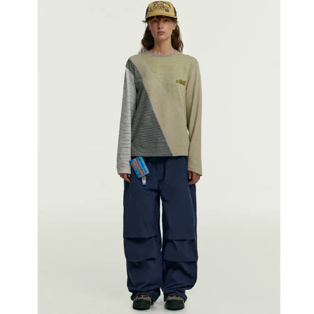 테켓 Snarp Block L/S Tee Beige 롱슬리브 베이지 L