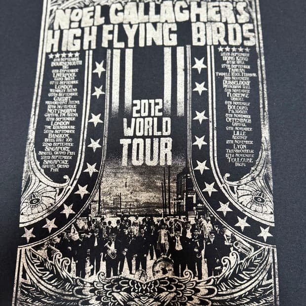 오아시스 노앨갤러거하이플라잉버즈 공식 2012 월드투어 티셔츠