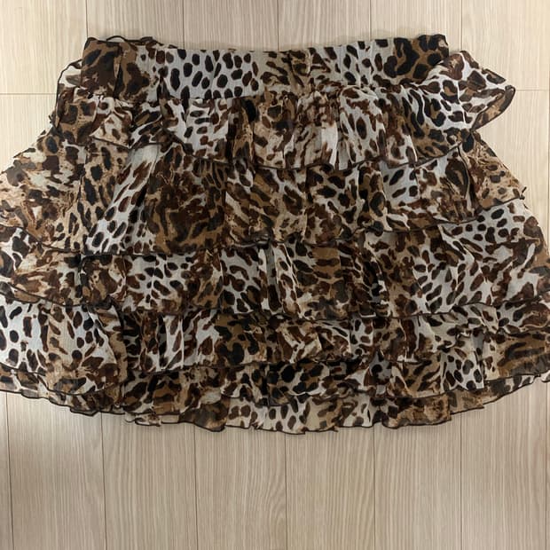 호피 캉캉 스커트 갸루 히메갸루 오네갸루