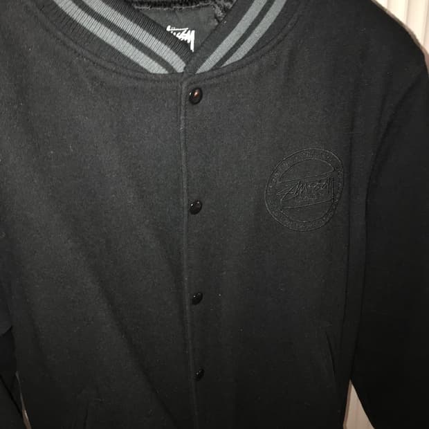 스투시 스톡로고 울 바시티 자켓 l