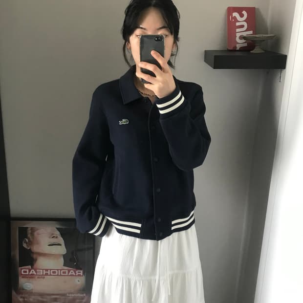 대장급 라코스테 신형택 바시티 카라 자켓
