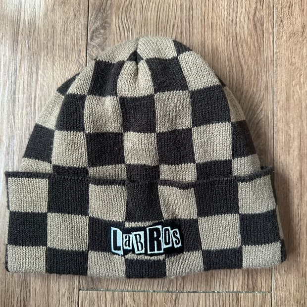 LABROS 라브로스 체커보드 비니 브라운