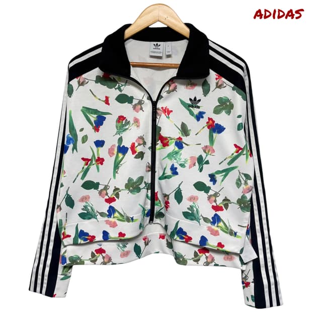 3855 아디다스 파이어버드 플라워 화이트 트랙탑 져지 집업