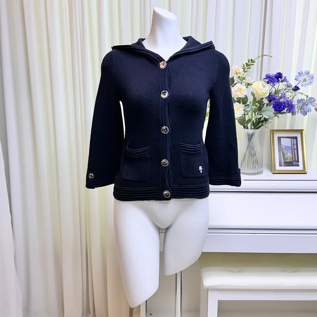 꾸레쥬 코튼 후드 가디건