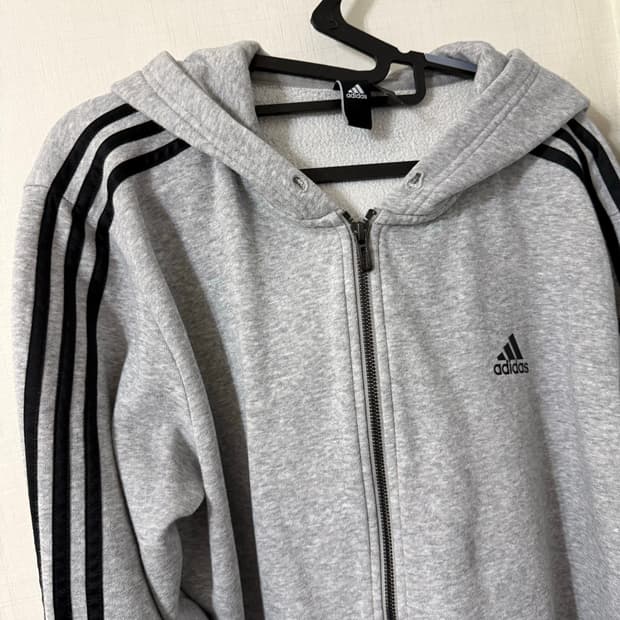 아디다스 그레이 후드집업 후드