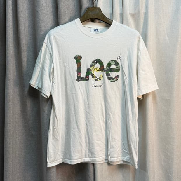 [XL] Lee 리 서울 반팔 라운드 티셔츠 화이트