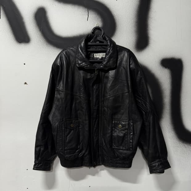 VTG 빈티지 빅사이즈 100% 양가죽 싱글 집업 블루종 자켓