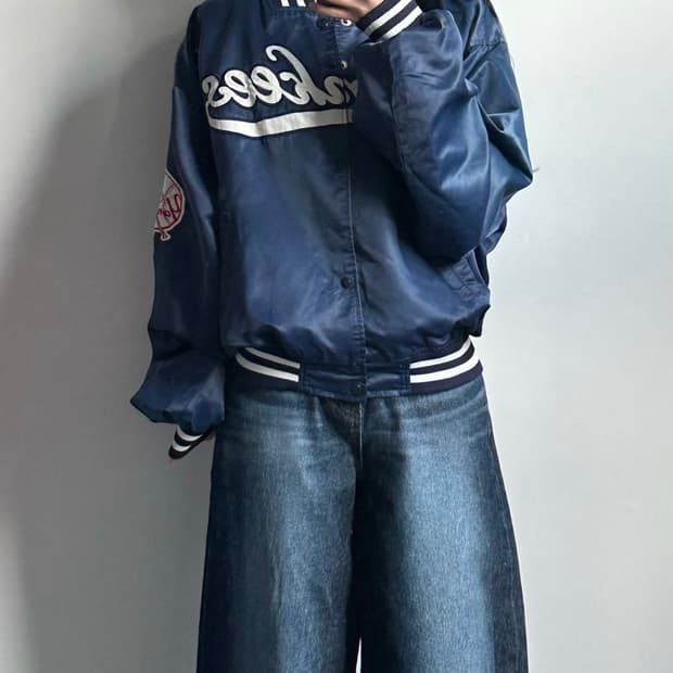 마제스틱 뉴욕양키스 네이비 바시티 자켓