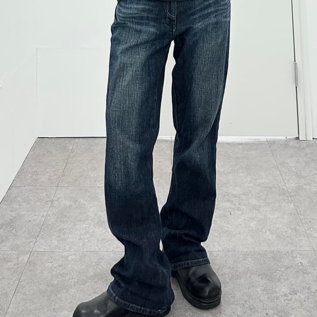 NONE vintage raw denim flare pants
