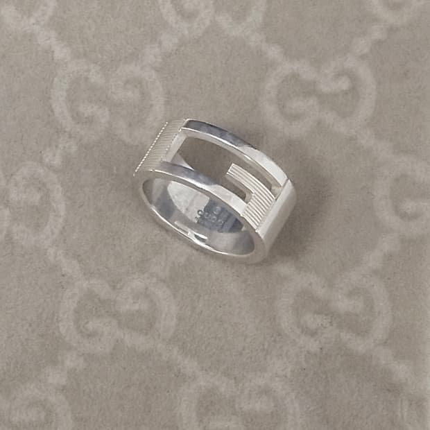 구찌 브랜디드 컷아웃 G 반지 [정품8호/국내약7.5호]