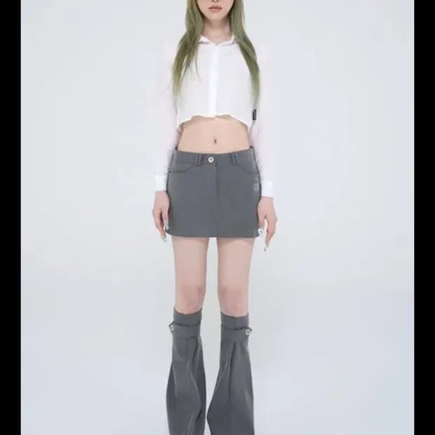어글리쉐도우 워머 팬츠 스커트 그레이