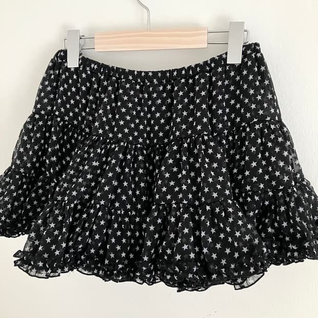 별 로고 미니 스커트