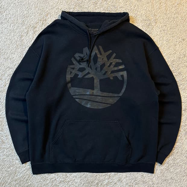 팀버랜드 TIMBERLAND 카모 빅로고 후드티 블랙