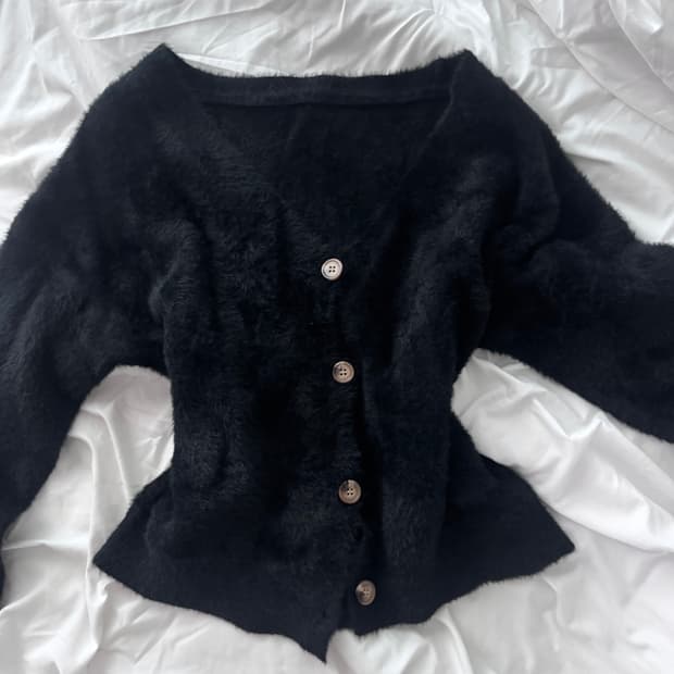 앙고라 가디건 갸루 빈티지 오버핏 