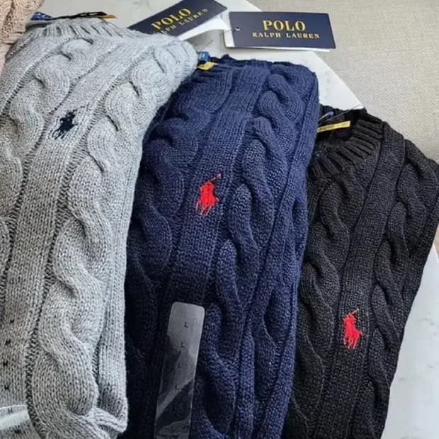 폴로 꽈배기 니트