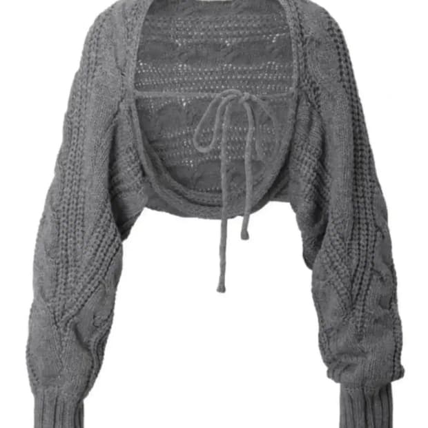 쓰리타임즈 배기 볼레로 그레이