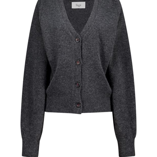 maggie signature basic cardigan charcoal