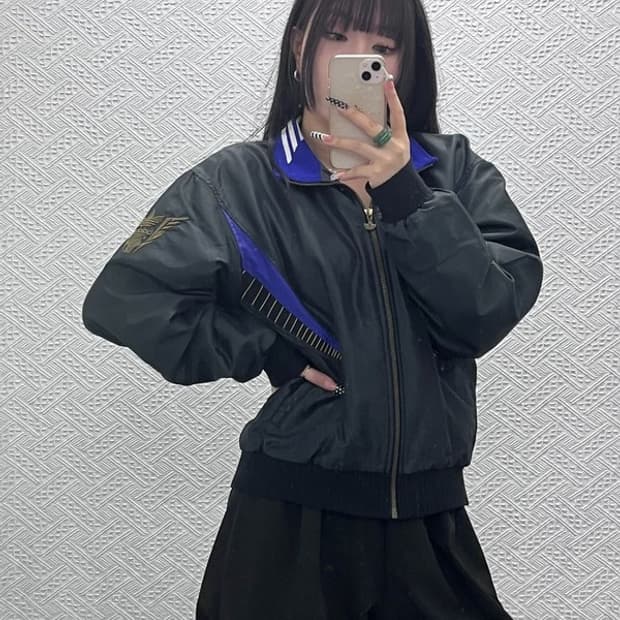 아디다스 올드스쿨 레트로 희귀 키치 항공점퍼 자켓 L C10551