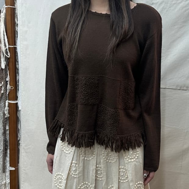 platane patch tassle knit