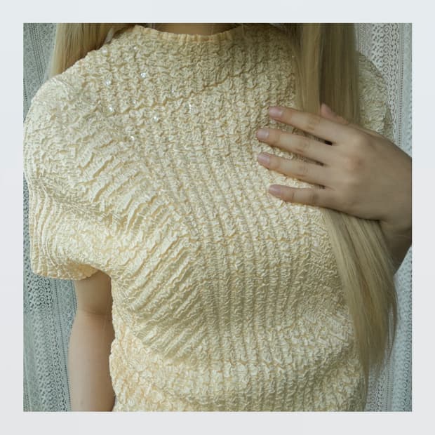 Cream Textured Top 레몬 크림 탑